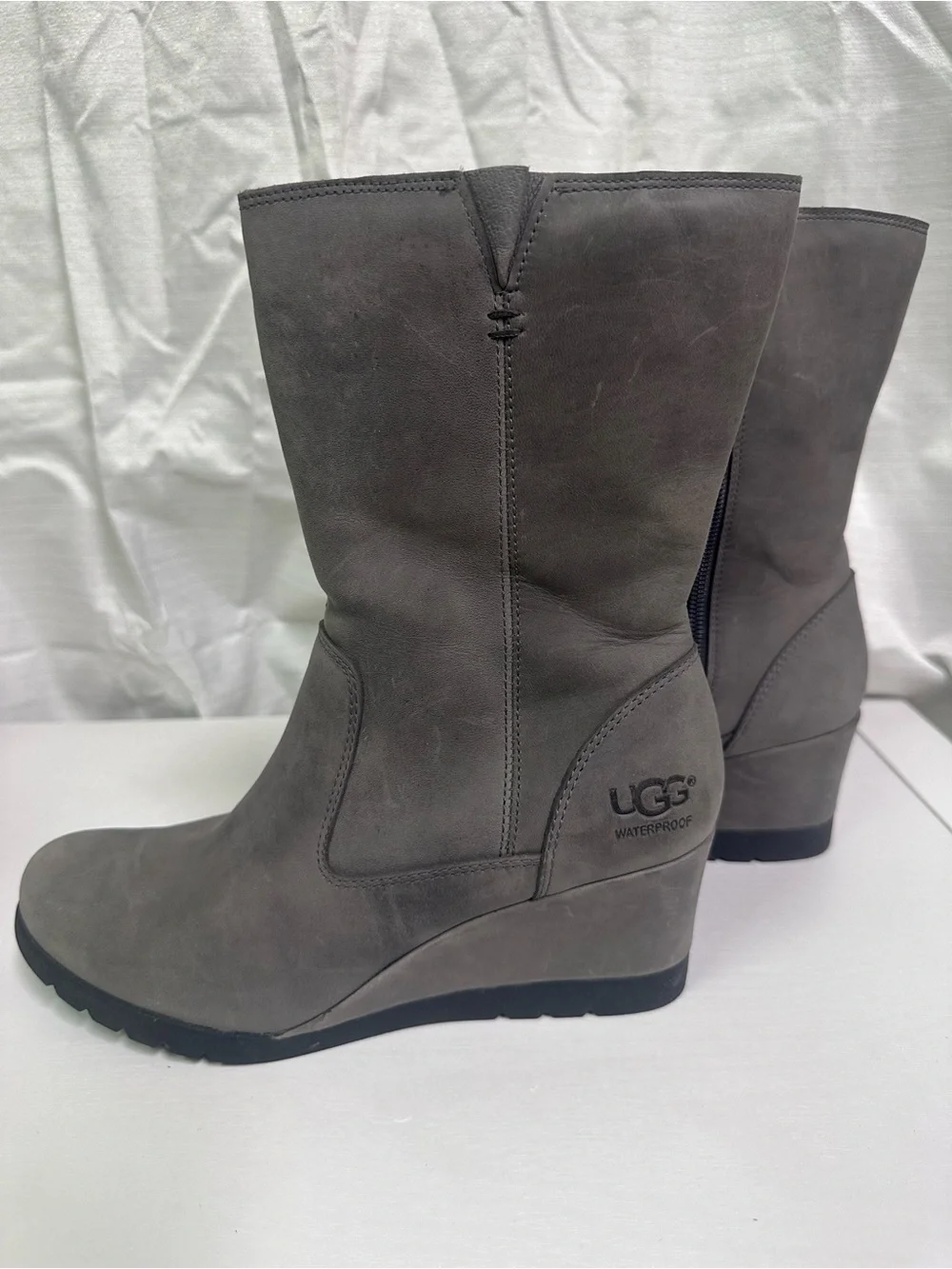 UGG Women's Grey Wedge Mid-Calf Boots